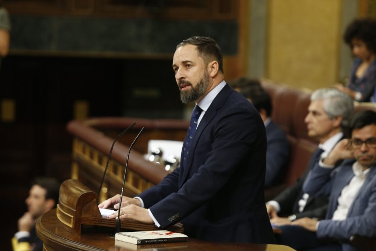 Abascal finaliza su discurso del debate de investidura con «Viva España»