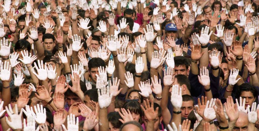 FOTOGRAFÍA. MADRID (ESPAÑA), 09.07.2019. XXII Aniversario Miguel Ángel Blanco «La Voz de las Manos Blancas». El secuestro del concejal del PP de Ermua. AFP