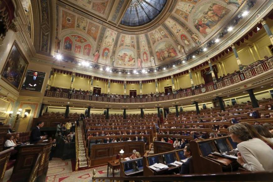 FOTOGRAFÍA. MADRID (ESPAÑA), 22.07.2019. El presidente del Gobierno en funciones, Pedro Sánchez, durante su intervención en la primera jornada del debate de investidura. Efe