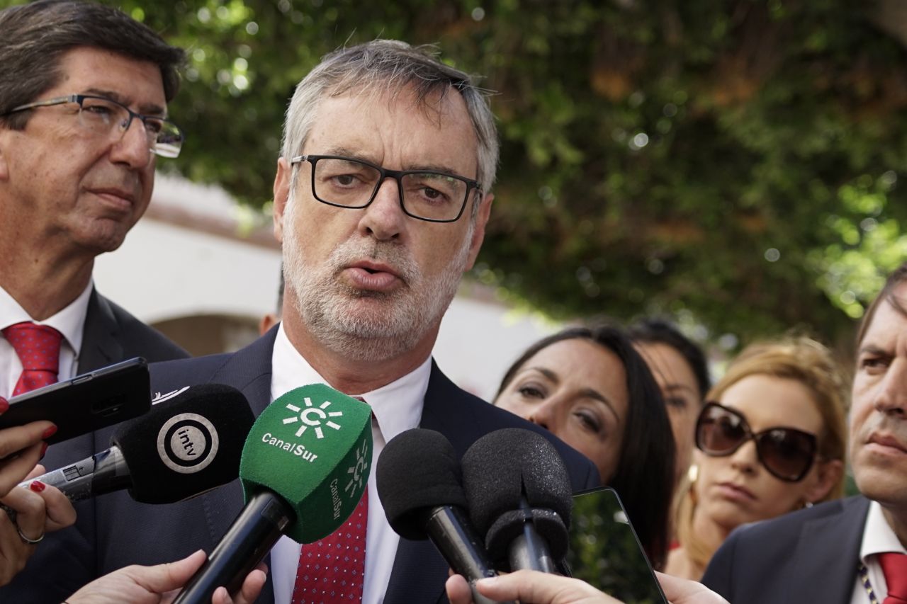 FOTOGRAFÍA. ALMERÍA (ESPAÑA), 24.08.2019. José Manuel Villegas, secretario general de (Cs) durante el acto homenaje a 'Los Coloraos'. Ñ Pueblo (1)