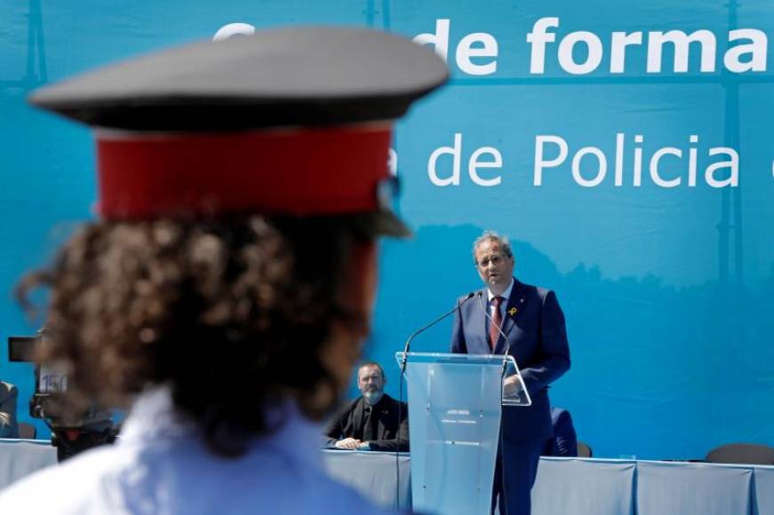 FOTOGRAFÍA. BARCELONA (ESPAÑA), AÑO 2019. Vista del presidente de la Generalidad de Cataluña, Qum Torra Pla. Barcelona (España), 28.08.2019. El sindicato USPAC, Torra,Mozos,conflicto. Efe