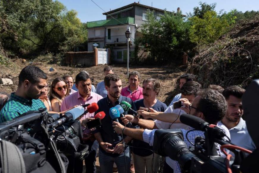 FOTOGRAFÍA. LAS NAVAS DE MARQUÉS (ÁVILA) ESPAÑA, 31.08.2019. El presidente del Partido Popular, Pablo Casado (c), elecciones,urnas,Pedro Sánchez,investidura. Efe
