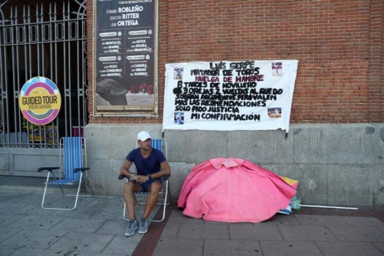 En huelga, el torero Luis Gerpe en Plaza de Toros «Las Ventas» (Madrid)