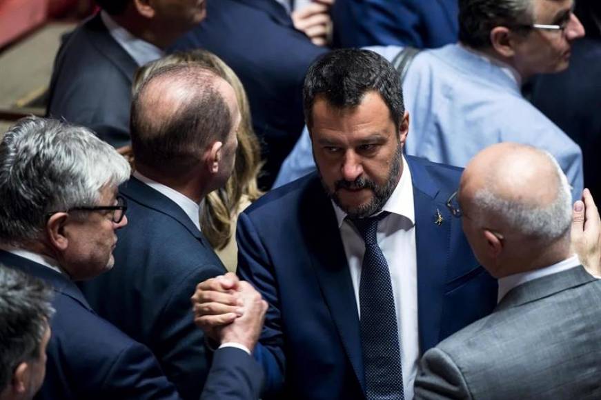 FOTOGRAFÍA. ROMA (ITALIA), 08.08.2019. El actual vicepresidente del Gobierno de Italia y líder de la formación de Derechas Italia «La Liga» (lo que sería VOX en España), Matteo Salvini. efe