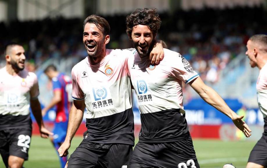 FOTOGRAFÍA. EIBAR (GUIPÚSCOA) ESPAÑA, 15.09.2019. Espanyol Esteban Granero (d) celebra el gol conseguido ante el Eibar, cuarta jornada de Liga de Primera División. Efe