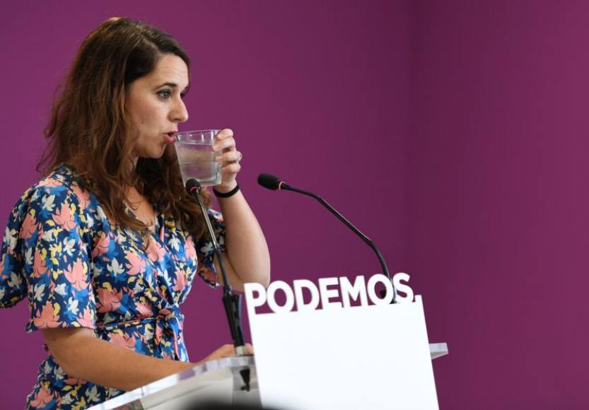 FOTOGRAFÍA. MADRID (ESPAÑA), 16.09.2019. La portavoz de Podemos, Noelia Vera, durante la rueda de prensa que ha ofrecido este lunes. Efe