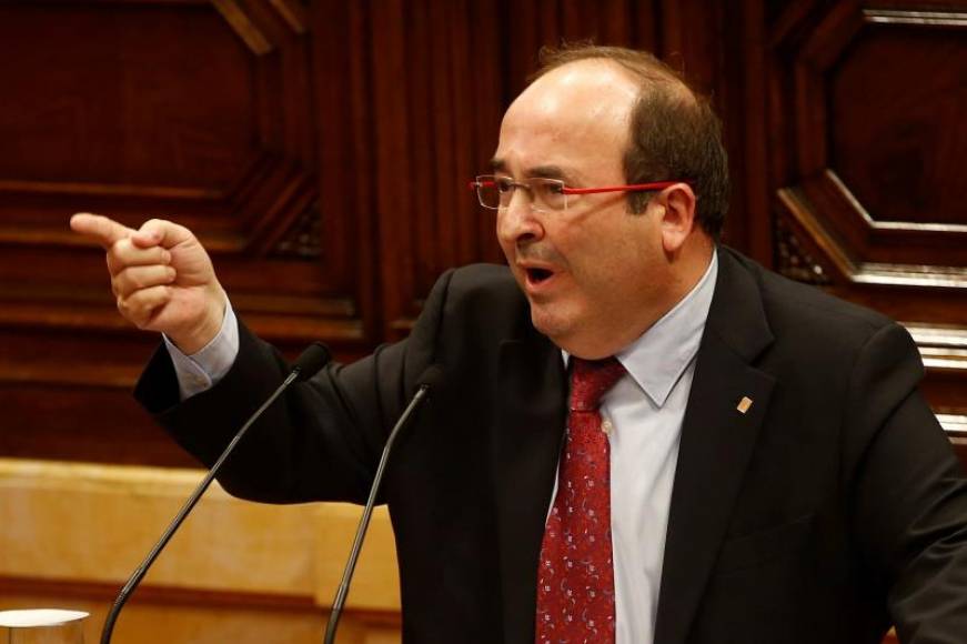 (BARCELONA) ESPAPÑA, 07.10.2019. El líder del PSC, Miquel Iceta, «la moción de la fracasada Lorena Roldán» porque «los números no dan». Efe