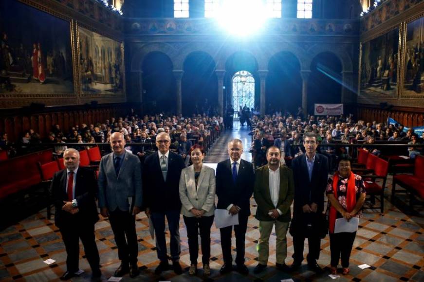 FOTOGRAFÍA. BARCELONA (ESPAÑA), 08.10.2019. El rector de la UB, Joan Elias, que ha ejercido de portavoz de la Asociación Catalana de Universidades Públicas (ACUP). Efe