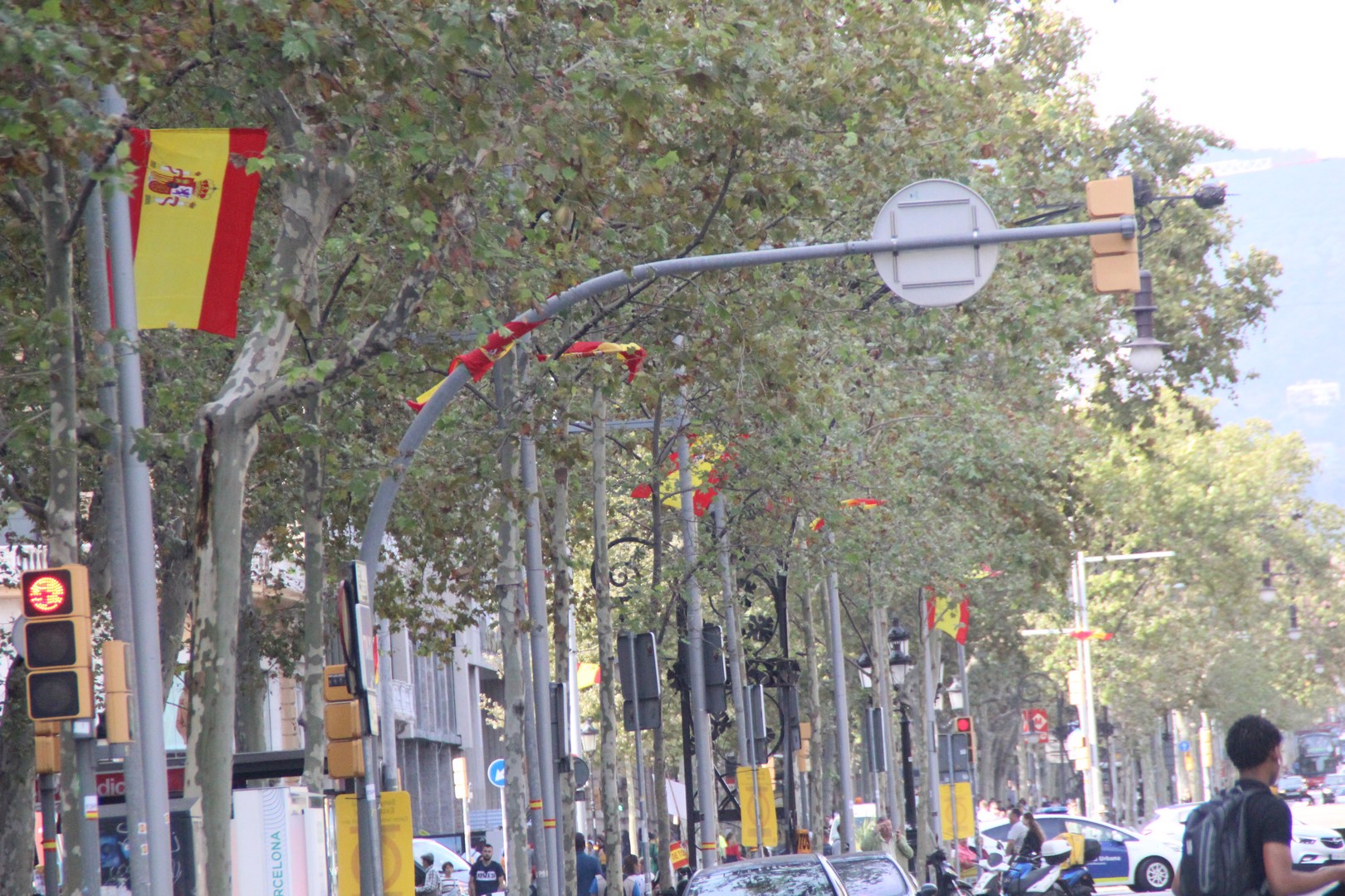 FOTOGRAFÍA. BARCELONA (ESPAÑA), 12.10.2019. Los catalanes vuelven a salir a las calles del centro de la capital catalana para celebrar el día de la hispanidad. Ñ Pueblo (6)
