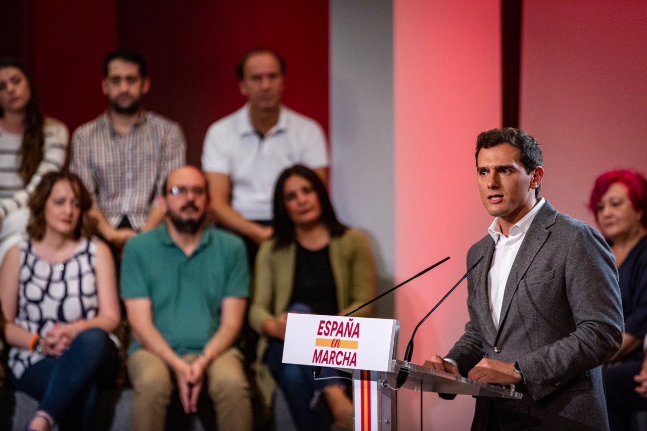 FOTOGRAFÍA. MADRID (ESPAÑA), 05.10.2019. El presidente de Ciudadanos (Cs), Albert Rivera,España en Marcha. Ñ Pueblo (1)