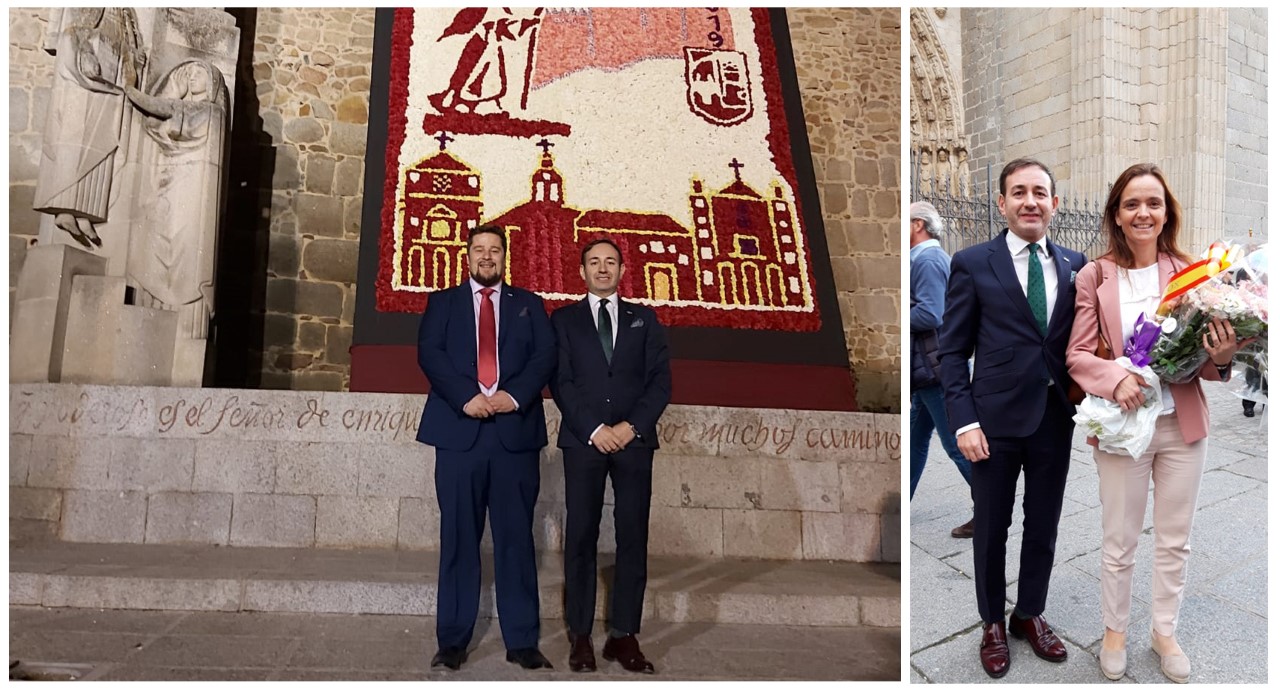 FOTOGRAFÍA. ÁVILA (ESPAÑA), 13.10.2019. Los candidatos de VOX por Ávila al Congreso, Georgina Trías Gil, Germán Sánchez Vegas, José Manuel Lorenzo Serapio. Ñ Pueblo