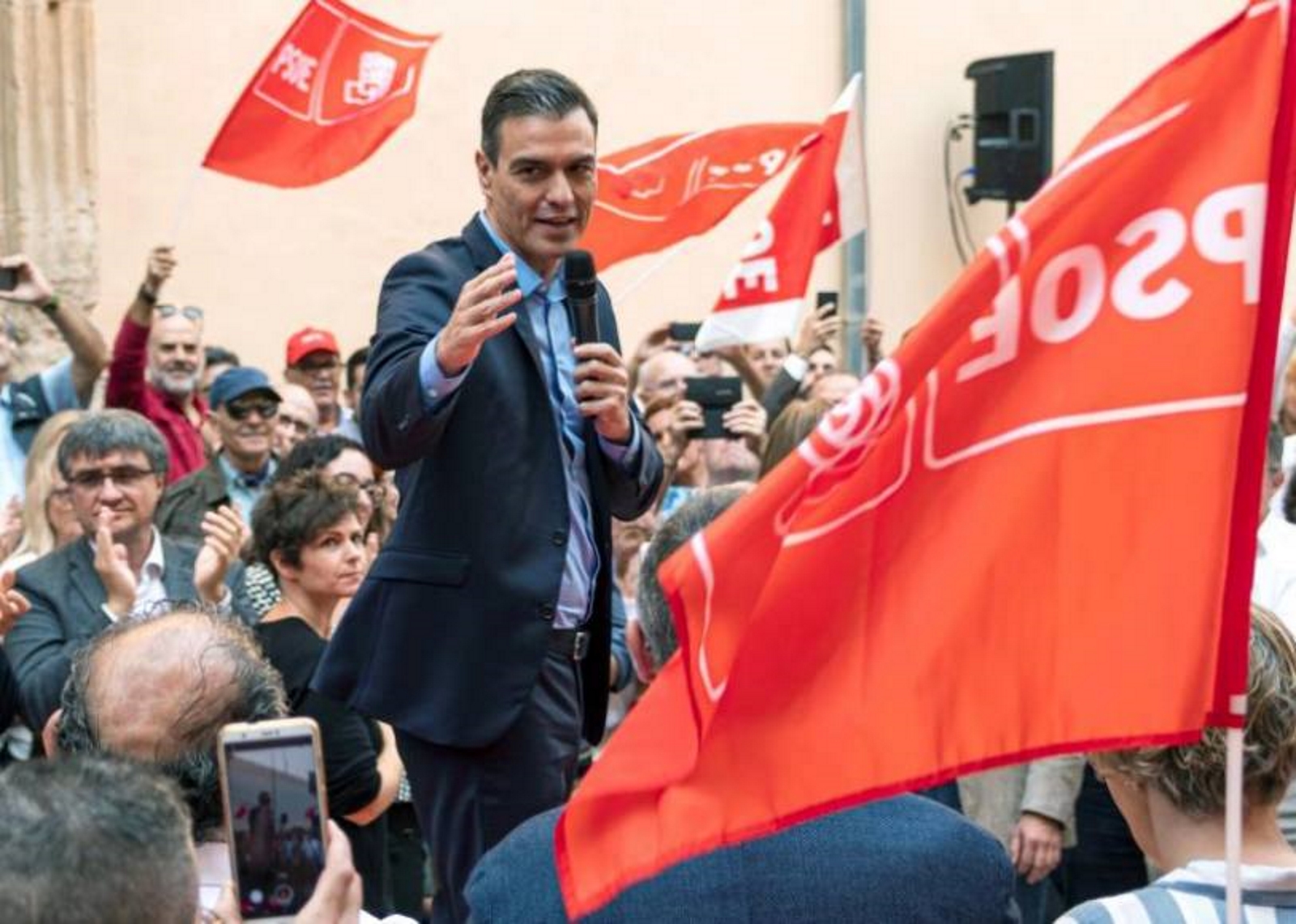 FOTOGRFÍA. PALMA (ESPAÑA), 30.10.2019. El secretario general del PSOE y presidente del Gobierno en funciones Pedro Sánchez durante un acto electoral en Palma. Efe
