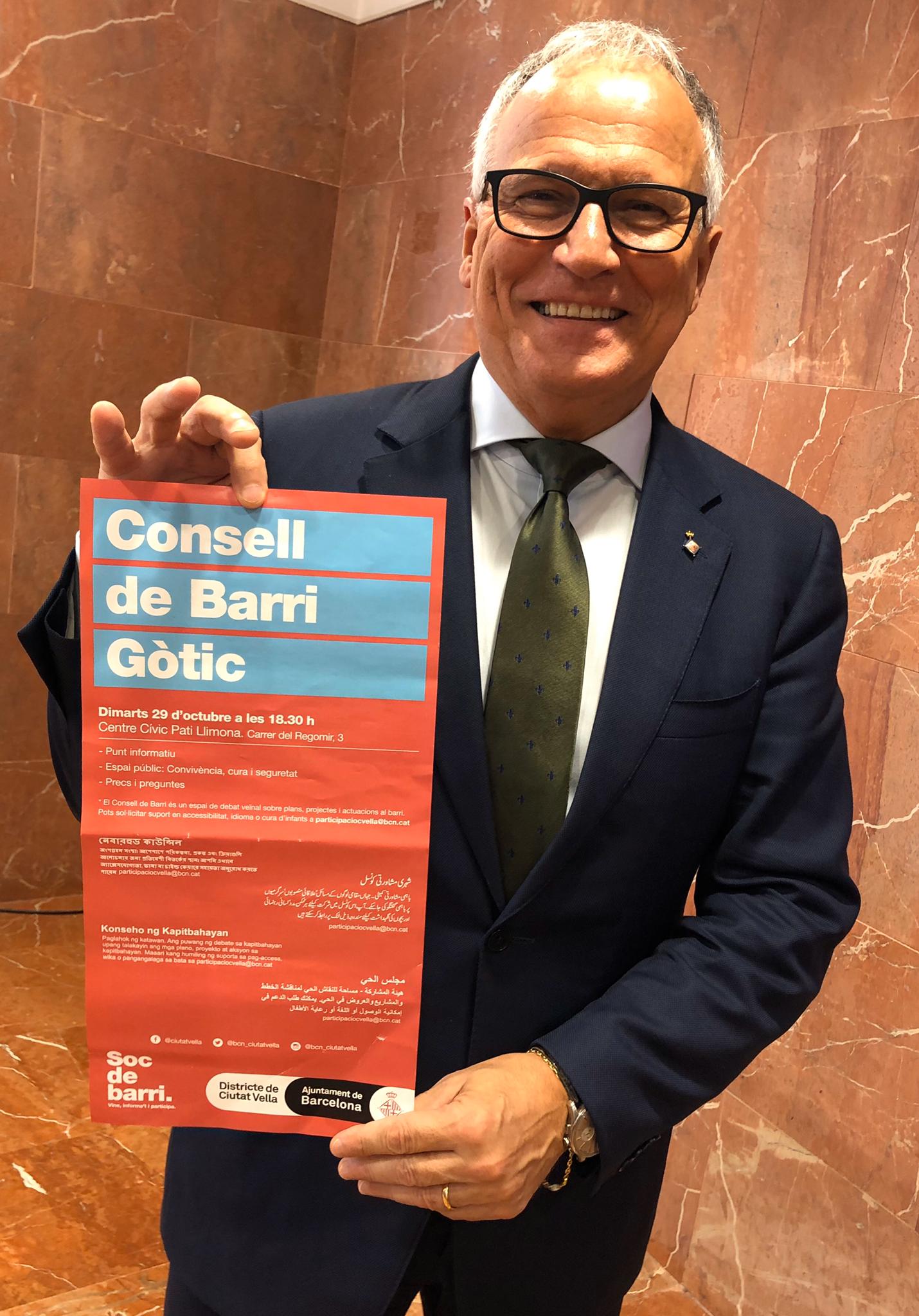 FOTOGRAFÍA. BARCELONA (ESPAÑA), 13.11.2019. Josep Bou, presidente del Grupo municipal Popular en el Ayuntamiento de Barcelona. Ñ Pueblod