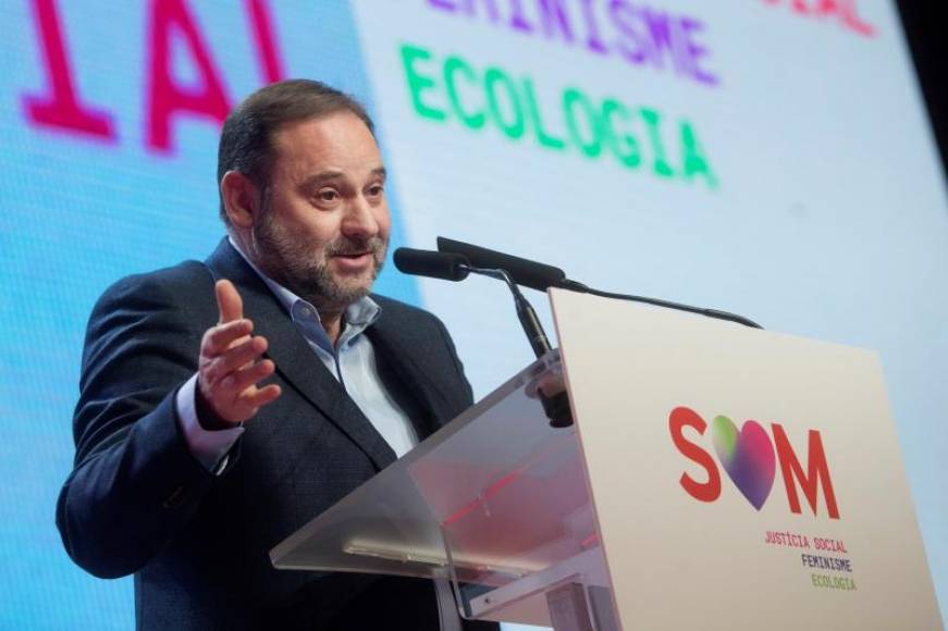 FOTOGRAFÍA. BARCELONA (ESPAÑA), 15.12.2019. El secretario de organización del PSOE, José Luis Ábalos, clausura junto al líder del PSC, Miquel Iceta, el XIV congreso del PSC. Efe