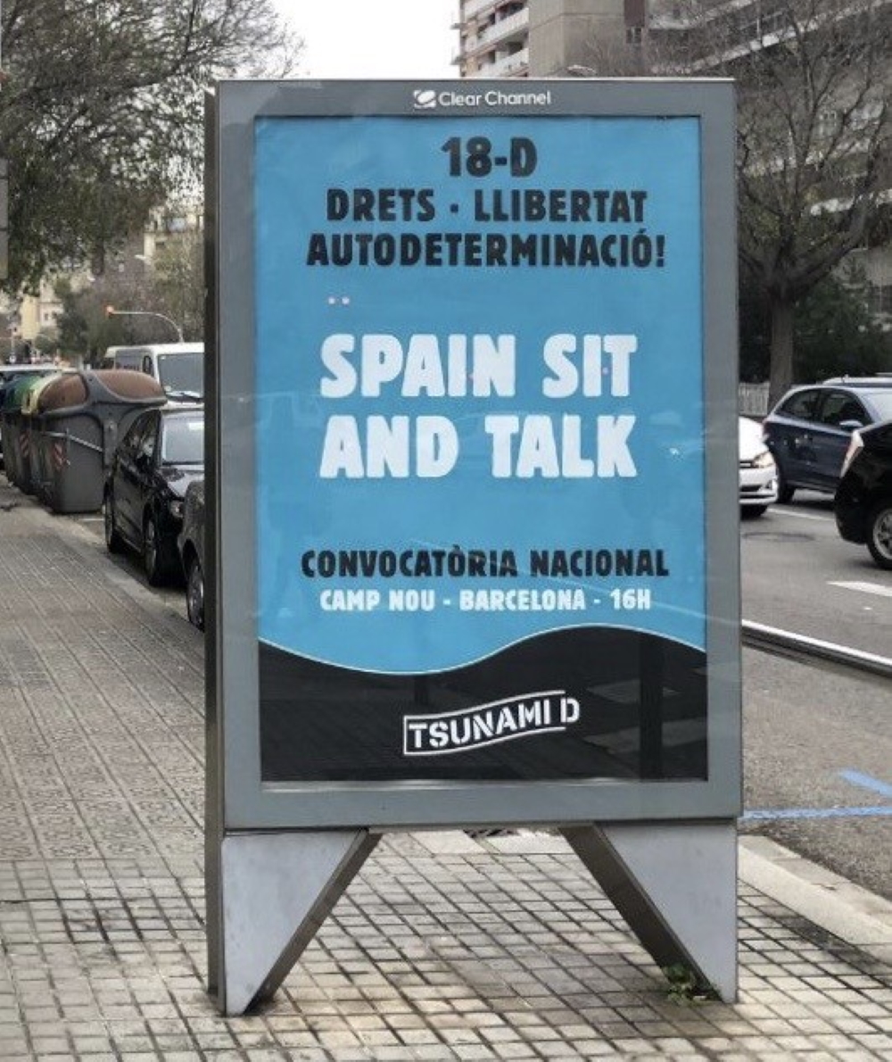 FOTOGRAFÍA. BARCELONA (ESPAÑA), 16.12.2019. La organización terrorista callejera, investigada por la Audiencia Nacional por delito de terrorismo, que se hace llamar Tsunami Democrático. Ñ Pueblo