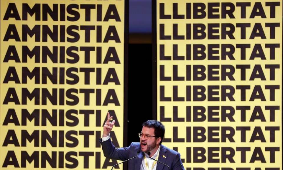 FOTOGRAFÍA. BARCELONA (ESPAÑA), 21.12.2019. El coordinador general de del partido separatista ERC y vicepresidente del Gobierno de la Generalitat de Cataluña, Pere Aragonés. Efe