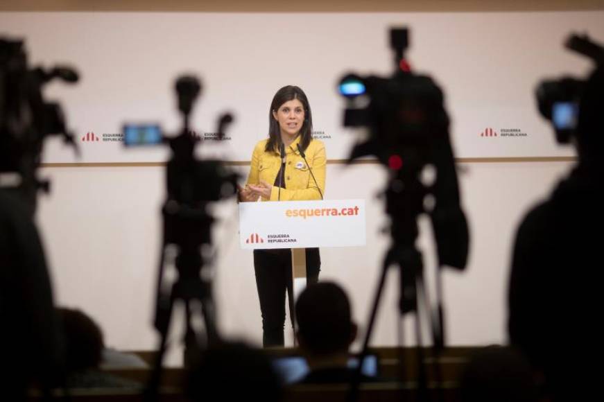 FOTOGRAFÍA. BARCELONA (ESPAÑA), AÑO 2019. La portavoz de izquierda Republicana de Cataluña (ERC), Marta Vilalta, durante una rueda de prensa en la sede de su partido separatista en Barcelona. Efe