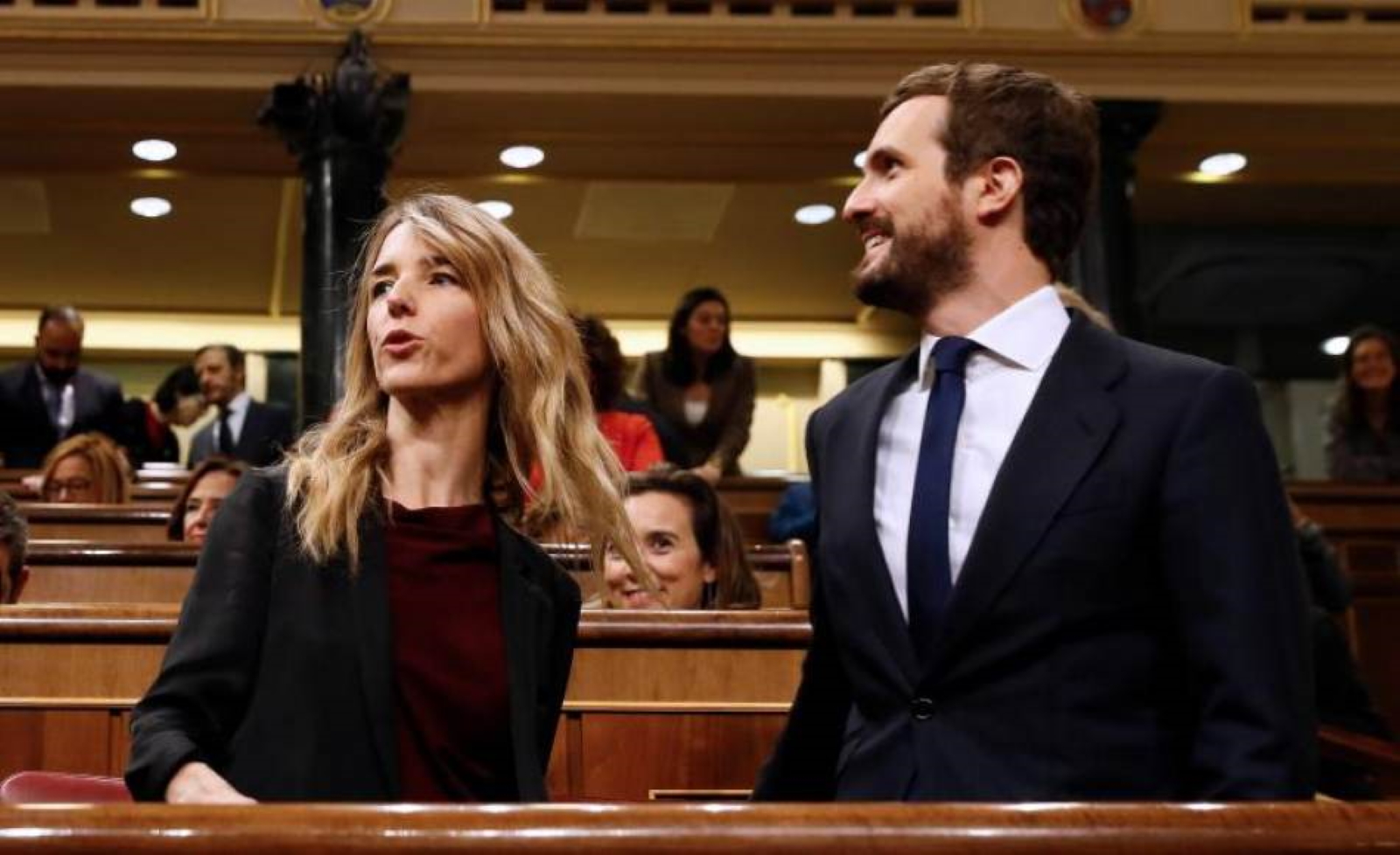 FOTOGRAFÍA. CONGRESO DE LOS DIPUTADOS MADRID (ESPAÑA), 03.12.2019. Los diputados del PP Pablo Casado y Cayetana Álvarez de Toledo durante la sesión constitutiva de la Cámara Baja. Efe