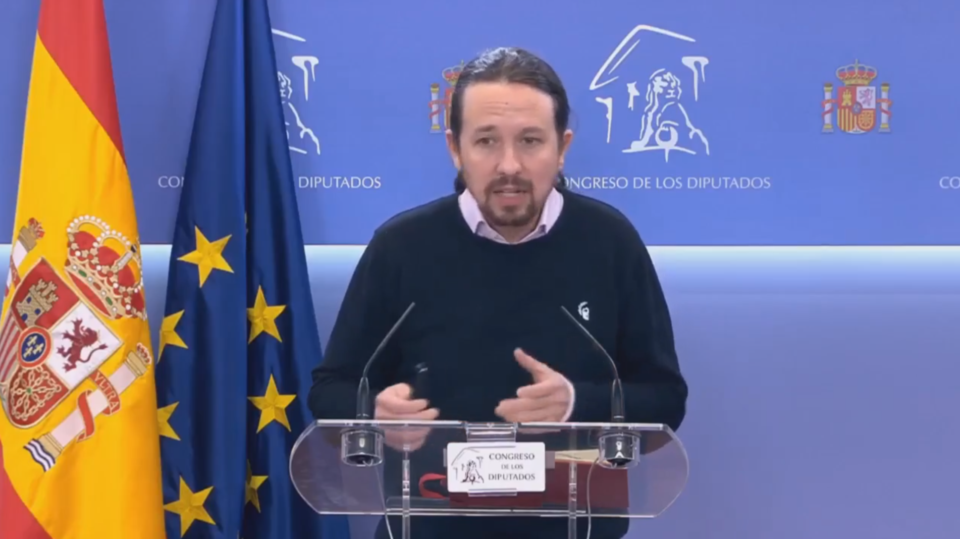 FOTOGRAFÍA. CONGRESO DE LOS DIPUTADOS (MADRID) ESPAÑA, 11.12.2019. El secretario general de Podemos, Pablo Manuel Iglesias Turrión. Ñ Pueblo