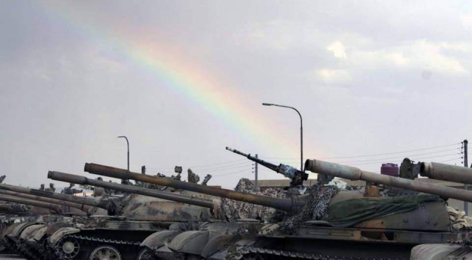 FOTOGRAFÍA. DAMASCO (SIRIA), AÑO 2019. Vista de tanques en Damasco (Siria). Damasco, 24.12.2019. La intensificación de las operaciones de la aviación rusa y el Ejército sirio. Efe