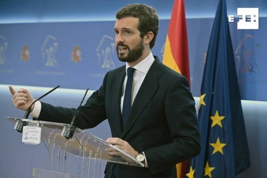 FOTOGRAFÍA. MADRID (ESPAÑA), 16.10.2019. El líder del PP, Pablo Casado, ha avanzado este lunes que solicitará la comparecencia de la ministra de Hacienda, María Jesús Montero. Efe