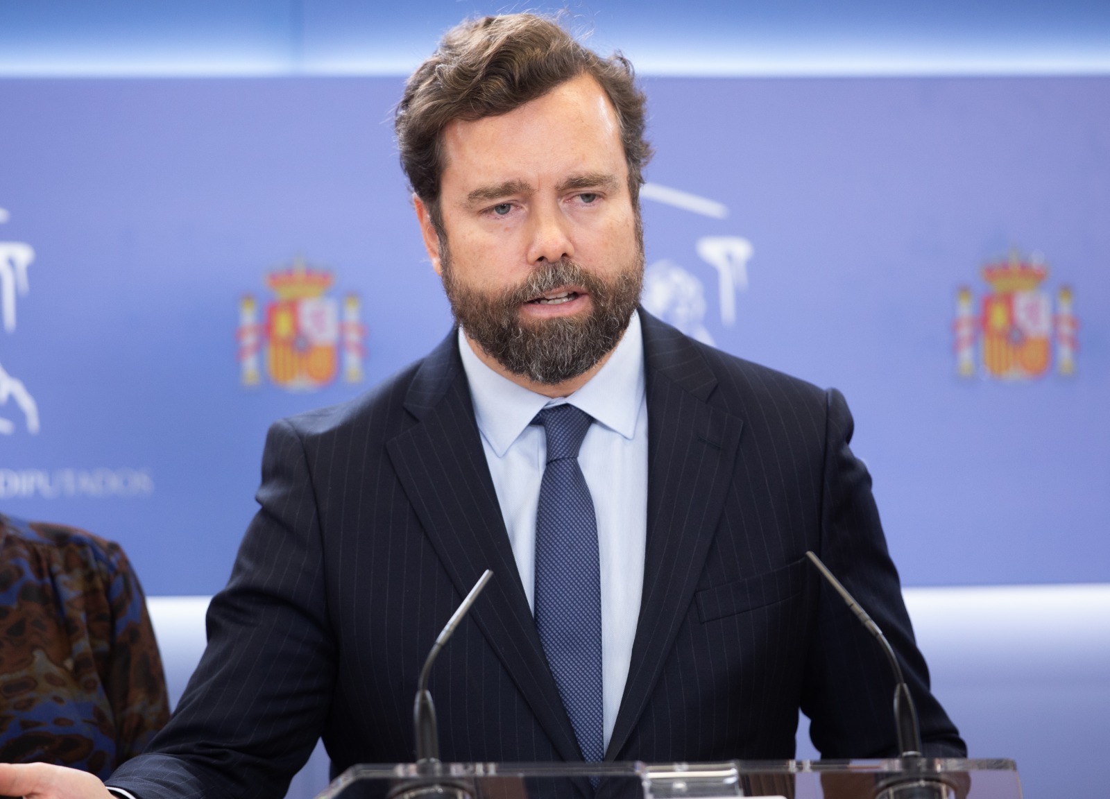 FOTOGRAFÍA. CONGRESO DE LOS DIPUTADOS (MADRID) ESPAÑA, 22.01.2020. La secretaria de VOX, Macarena Olona, y el portavoz de VOX Iván Espinosa de los Monteros. Ñ Pueblo (4)