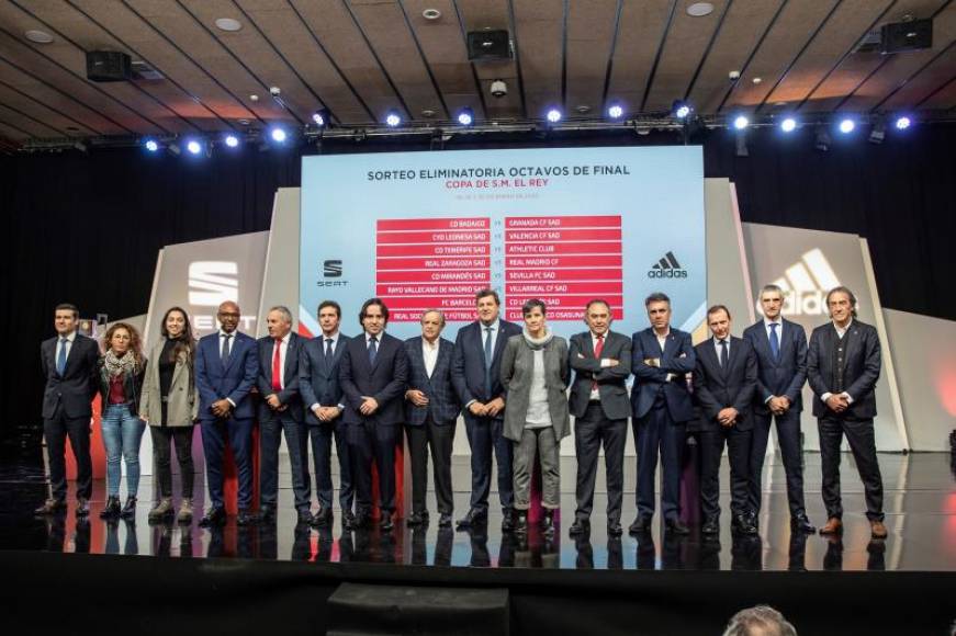 FOTOGRAFÍA. MADRID (ESPAÑA), 24.01.20202. Representantes de los tras el sorteo de octavos de la Copa del Rey en la Ciudad del Fútbol de Las Rozas en Madrid. Efe