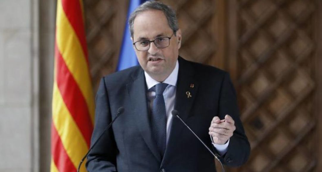 FOTOGRAFÍA. PALACIO DE LA GENERALIDAD DE CATALUÑA (BARCELONA) ESPAÑA, 29.01.2020. El inhabilitado y expulsado del Parlamento de Cataluña, Joaquim Torra Pla. Ñ Pueblo