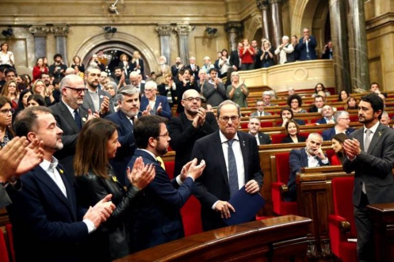 JxCat, ERC, Podemos y CUP ratifican a Torra «presidente» y tachan de «golpista» a España