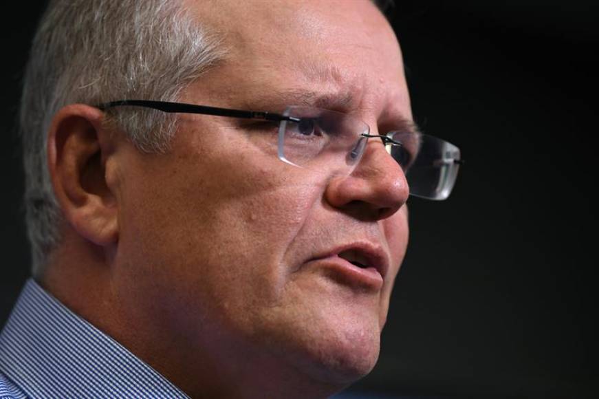 FOTOGRAFÍA. SIDNEY (AUSTRALIA), 08.01.2020. Scott Morrison, dijo hoy que ha autorizado «hacer lo que sea necesario» para proteger al personal militar y diplomático en Irak. Efe
