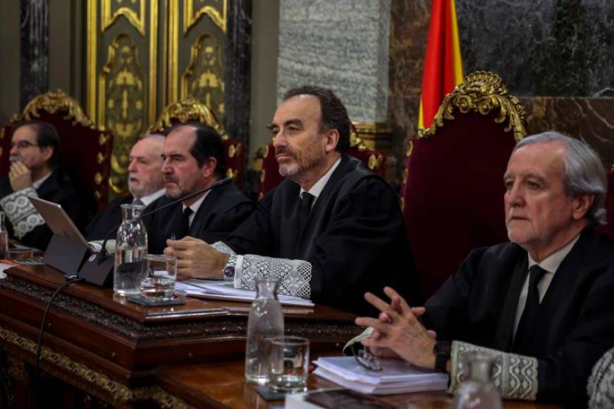 FOTOGRAFÍA. TRIBUNAL SUPREMO. AÑO 2019. JUICIO DEL PROCÉS. El presidente del tribunal y ponente de la sentencia, Manuel Marchena (2d). efe