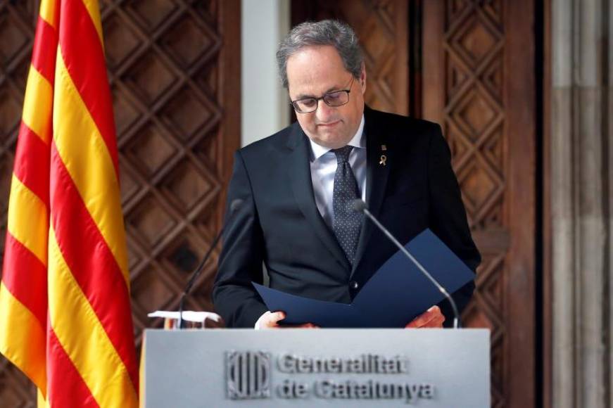 FOTOGRAFÍA. BARCELONA (ESPAÑA), AÑO 2020. el delincuente expulsado del Parlamento de Cataluña, Quim Torra. Efe