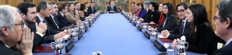 El rey preside el Consejo de Ministros del Gobierno de Pablo Iglesias y Pedro Sánchez