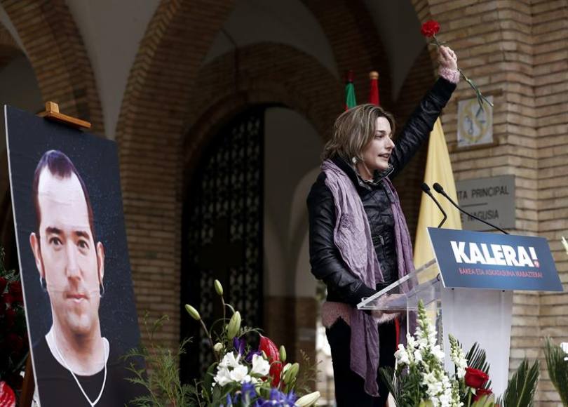 FOTOGRAFÍA. LAS VASCONGADAS (ESPAÑA), AÑO 2019. Imagen de la dirigente de de Sortu ,Miren Zabaleta, tras su intervención durante el homenaje a un preso de ETA. Efe