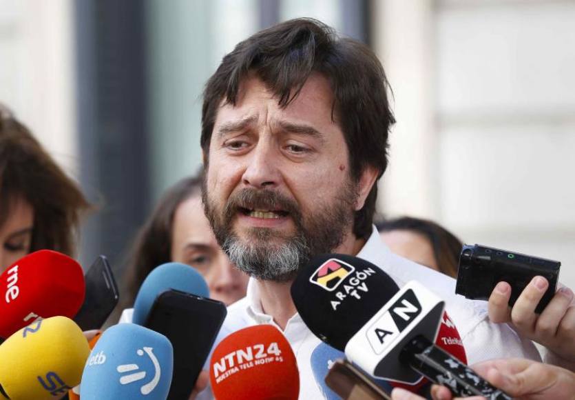 FOTOGRAFÍA. MADRID (ESPAÑA), 17.02.2020. El portavoz de Podemos, Rafa Mayoral, carga contra el Tribunal Europeo de Derechos Humanos (TEDH). Efe