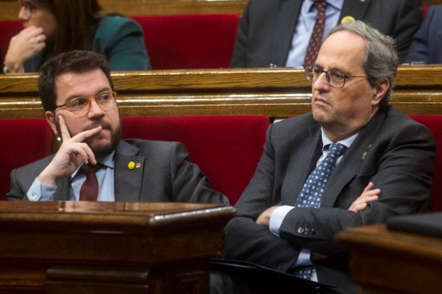 FOTOGRAFÍA. PARLAMENTO DE CATALUÑA (BARCELONA) ESPAÑA, ENERO DE 2020. El inhabilitado por el Tribunal superior de Justicia de Cataluña (TSJC) a un año y medio de y multa, Torra. Efe