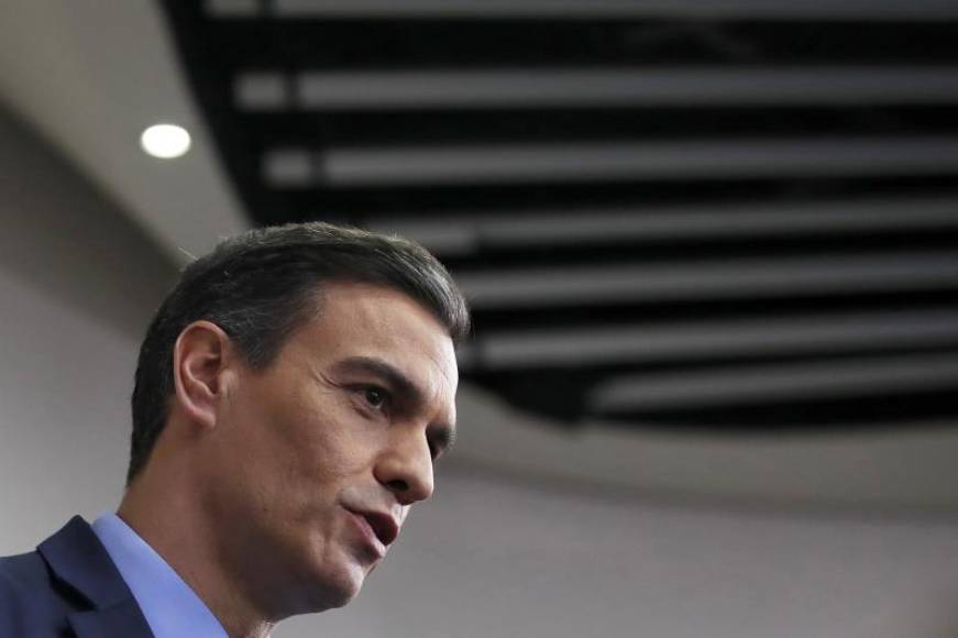FOTOGRAFÍA. GOBIERNO DE ESPAÑA (PALACIO DE LA MONCLOA), 13.03.2020. El presidente del Gobierno, Pedro Sánchez, durante una rueda de prensa en el palacio de la Moncloa. Efe