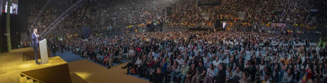 FOTOGRAFÍA. MADRID (ESPAÑA), 08.03.2020. VOX reúne 9.000 personas en su Vistalegre III, pese a la crisis del coronavirus. Ñ Pueblo (2)