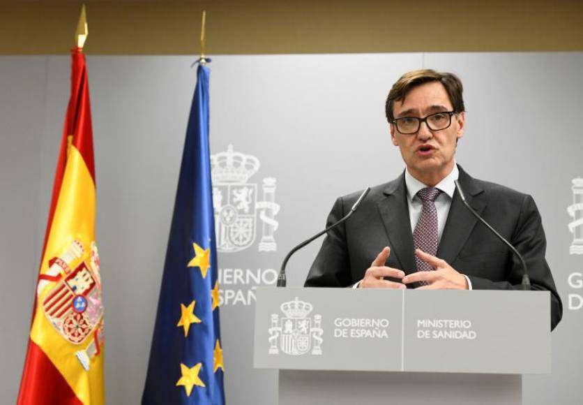 FOTOGRAFÍA. MADRID (ESPAÑA), 09.03.2020. El ministro de Sanidad, Salvador Illa, ofrece una rueda de prensa este lunes en Madrid. Efe
