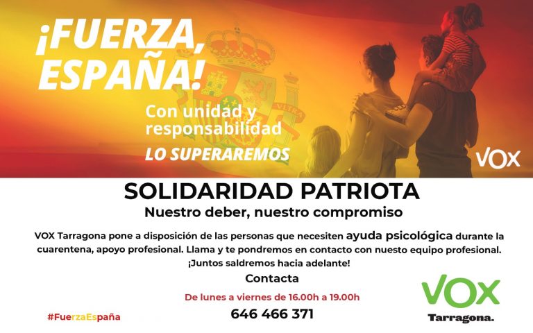 VOX Tarragona se suma a iniciativas solidarias y patrióticas de cuarentena del COVID-19