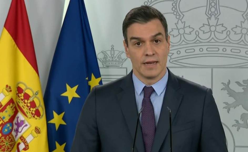 FOTOGRAFÍA. ADRID (ESPAÑA), 04.0.2020. Captura de la señal institucional del Palacio de la Moncloa del presidente del Gobierno, Pedro Sánchez, durante. Efe