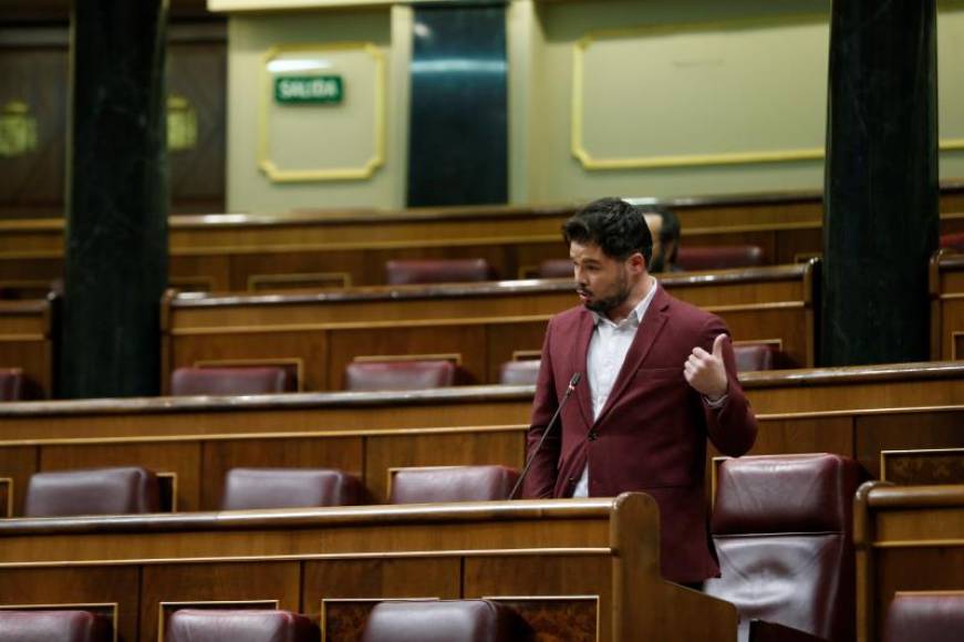 FOTOGRAFÍA. CONGRESO DE LOS DIPUTADOS. (MADRID) ESPAÑA, 29.04.2020. El portavoz de ERC, Gabriel Rufián, durante su intervención en la sesión. Efe