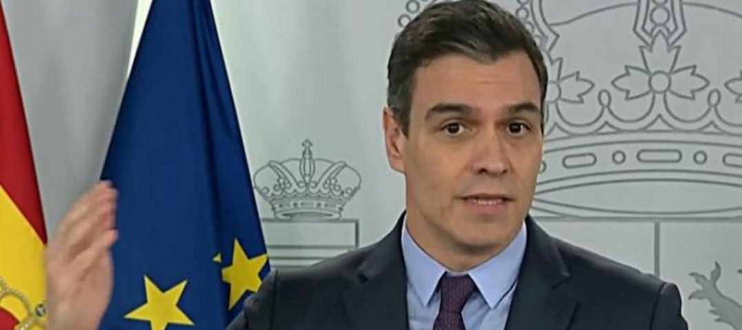 FOTOGRAFÍA. MADRID (ESPAÑA), 04.04.2020. Captura de la señal institucional del Palacio de la Moncloa del presidente del Gobierno, Pedro Sánchez.. Efe