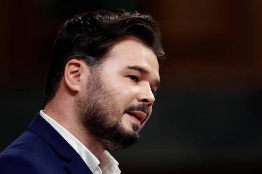 FOTOGRAFÍA. MADRID (ESPAÑA), 09.04.2020. El diputado de ERC Gabriel Rufián durante su intervención en el pleno celebrado este jueves en el Congreso. Efe