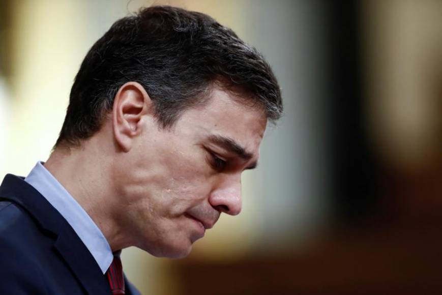 FOTOGRAFÍA. MADRID (ESPAÑA), 09.04.2020. El presidente del Gobierno, Pedro Sánchez, durante su intervención en el pleno del Congreso celebrado este jueves. Efe