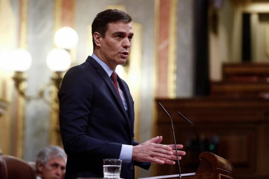 FOTOGRAFÍA. MADRID (ESPAÑA), 09.04.2020. El presidente del Gobierno, Pedro Sánchez, durante su intervención en el pleno del Congreso.. Efe