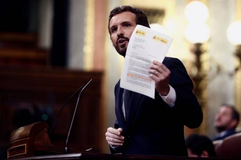 Pablo Casado dice que «Pedro Sánchez miente»