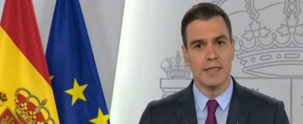 FOTOGRAFÍA. PALACIO DEL GOBIERNO DE ESPAÑA 8MADRID), 28.04.2020. Captura de la señal institucional de Moncloa del presidente del gobierno, Pedro Sánchez. Efe