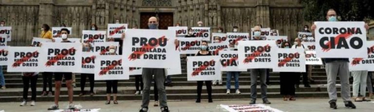 El golpismo se salta impunemente el estado de alarma de Sánchez por sus ideas separatistas en Cataluña