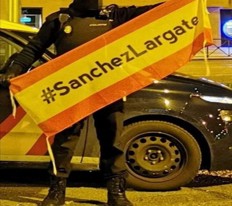 Un agente de las Fuerzas y Cuerpos de Seguridad del Estado dice «Sánchez Lárgate» (#SánchezLárgate)